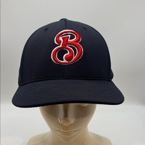 Black Baseball Cap with Red B  Logo
